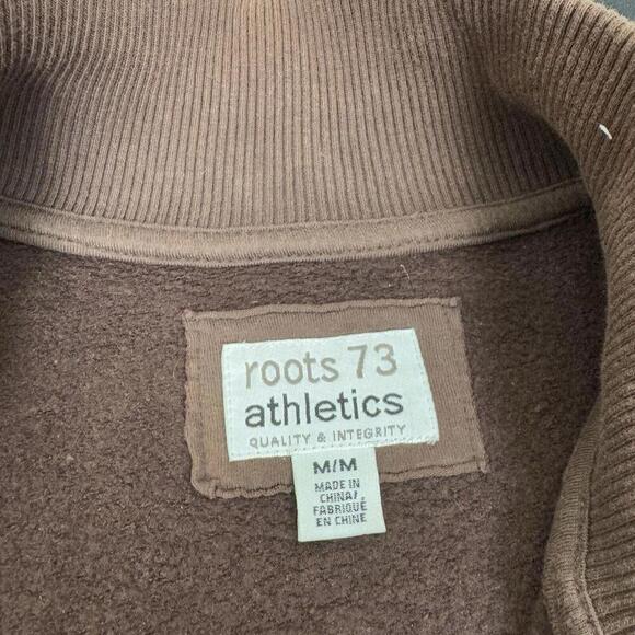 Vintage Roots Y2K Track Jacket Sz M Fleece Canada Made Brown - Picture 8 of 8